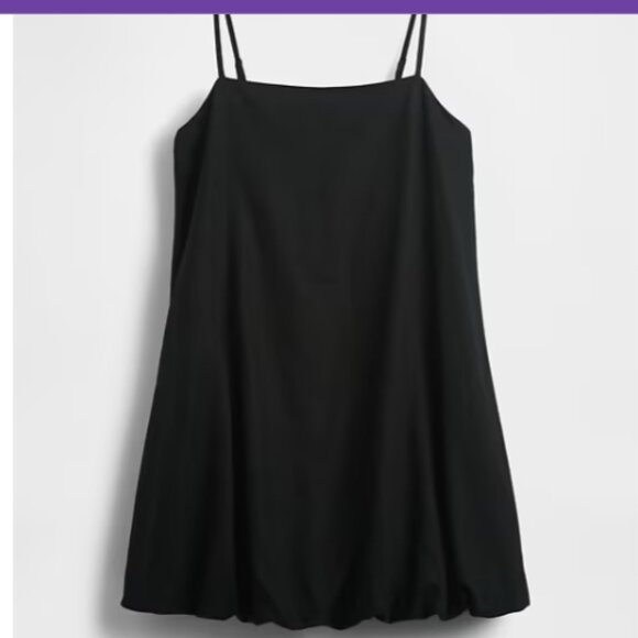 GAP Linen Blend True Black Bubble Mini Dress Medium - Picture 8 of 8